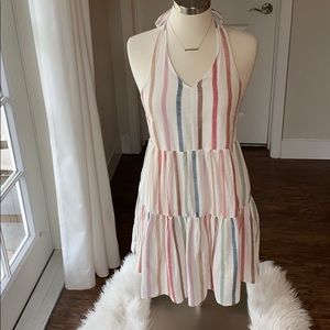 American eagle striped halter dress